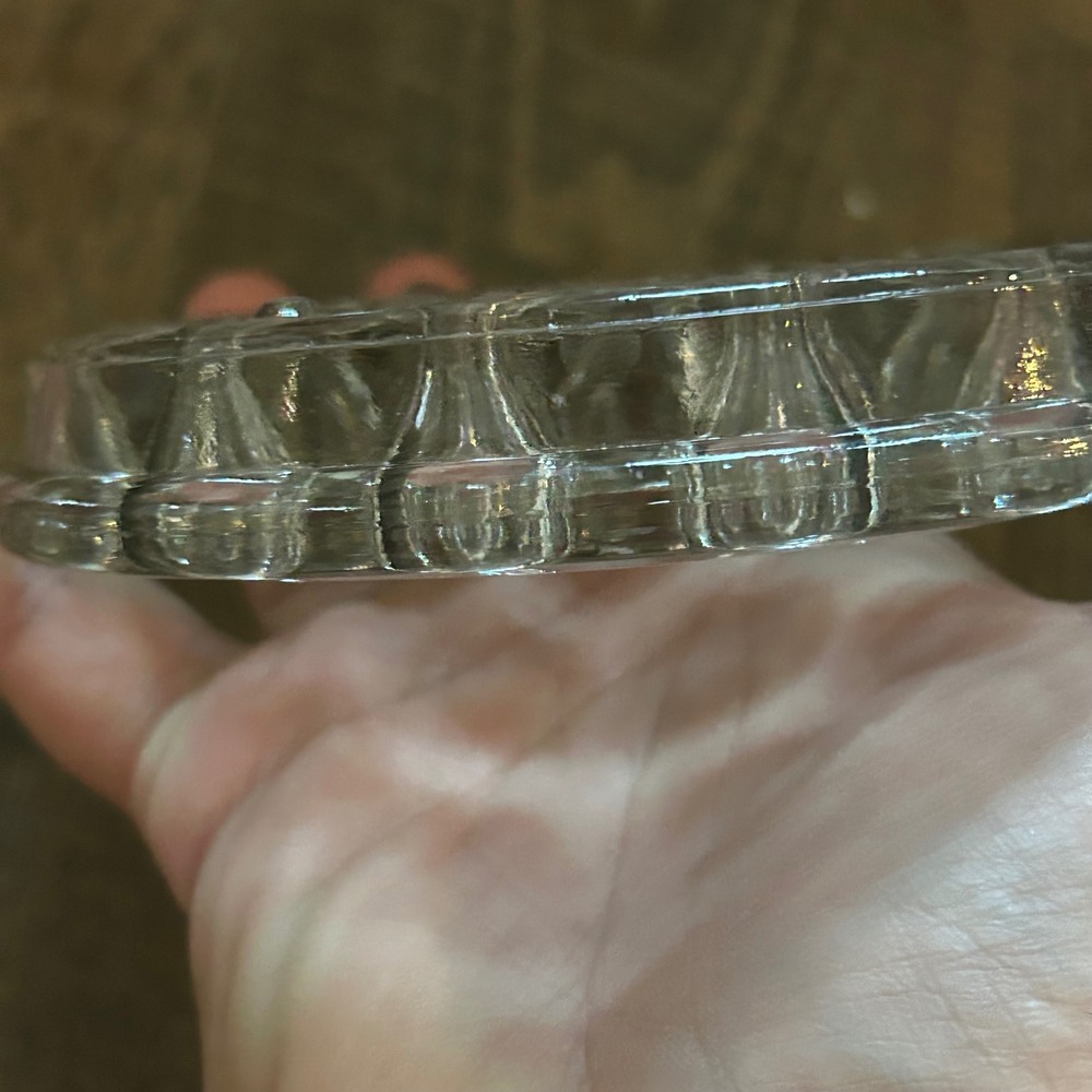 Vintage Clear Glass Flower Frog 19 Hole Round Floral Stem Holder 4.5 Inch - Picture 5 of 6